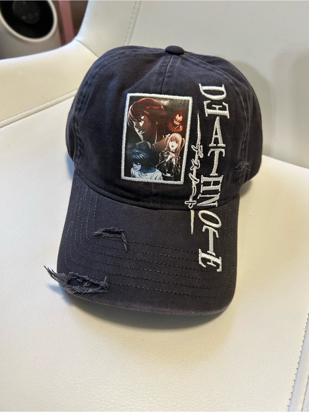 Death Note anime Embroidered Black Baseball Cap distressed